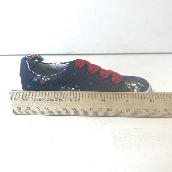 NEW Tommy Hilfiger Toddler Girls Sneakers Blue/Red Floral Size 7 Lace Up Low Top - Picture 8 of 10